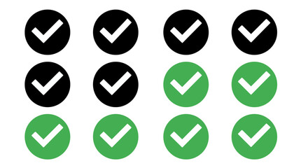 Visualizing Data Accuracy and Progress Through Color Coded Checkmarks Representing Correctness and Success Levels in a Grid Format