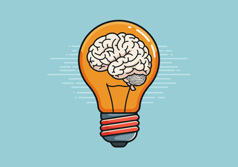A bright idea symbolizes innovation and creative thinking within a concept for a new successful venture generating novel thoughts