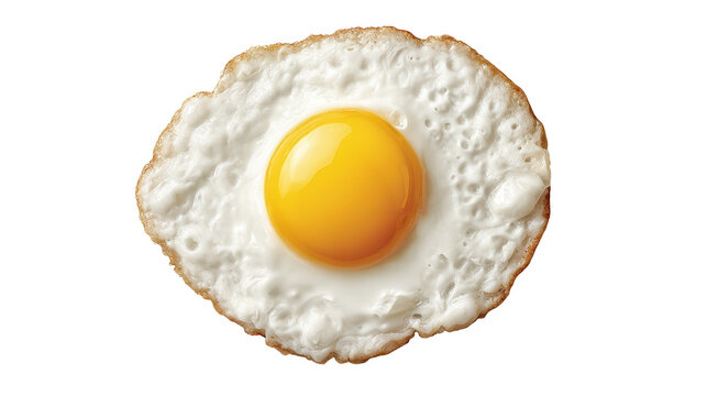Closeup of a perfectly fried egg on black background, simple culinary masterpiece