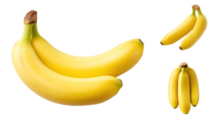 Closeup of freshly picked ripe yellow bananas, a healthy and delicious fruit ripe