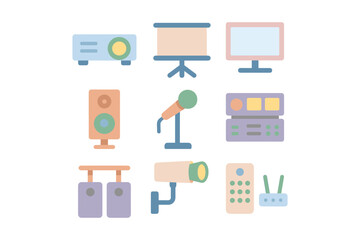 Technology equipment vector illustration: flat design for print and digital media projects