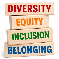 Diversity, Equity, Inclusion, Belonging (DEIB) Wooden Blocks Stack

