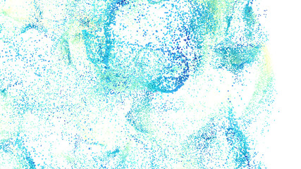 High-resolution abstract background image featuring a vibrant blue and green particle texture. Ideal for websites, prese