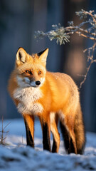 Obraz premium red fox in the snow