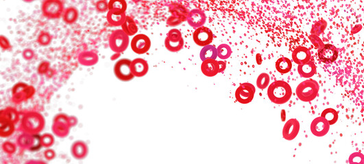 Download this free stock photo of red rings floating on a white background. Perfect for websites, presentations, and mor © vegefox.com
