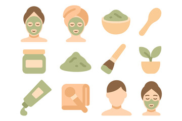 Spa and skincare routine vector illustration - flat style design for beauty and wellness graphics