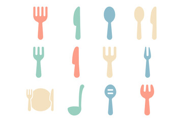 Minimalist kitchen utensils vector illustration for modern design