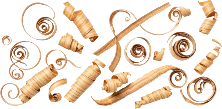 Wood Shavings Curls And Spirals Isolated Transparent Background Wood Curls Transparent Background