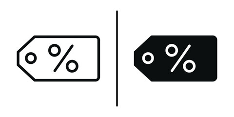 Discount Tags: A minimalist, modern design that features two distinct discount tags, one presented in a striking black and white contrasted scheme. Perfect for promotional materials.