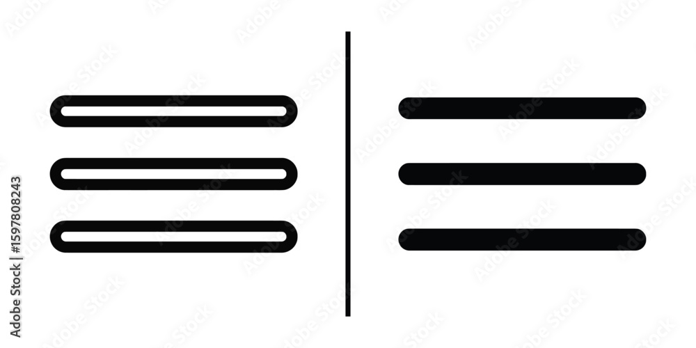 Poster contrast of lines: a minimalist image presents a symmetrical comparison, featuring a set of parallel