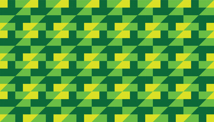 Abstract green and yellow tile pattern with diagonal flow