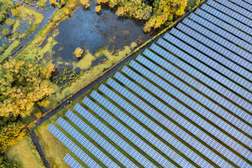 Sprawling Solar Panel Array on Green Field