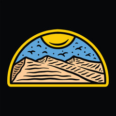 Mountain Wildlife Vintage Emblem Sticker Vector Design Outdoor Vector