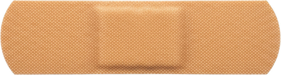 Fototapeta premium Close up of a beige fabric adhesive bandage strip with a textured surface transparent background