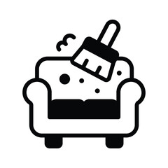 Handy glyph style icon of sofa cleaning session