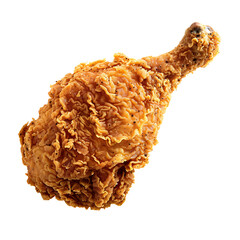 Crispy Fried Chicken Drumstick Isolated on White Background