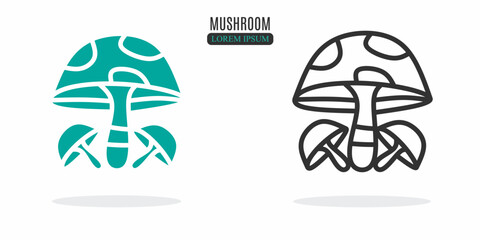 Illustration symbol. Mushroom abstract illustration design. Stock vector icon.