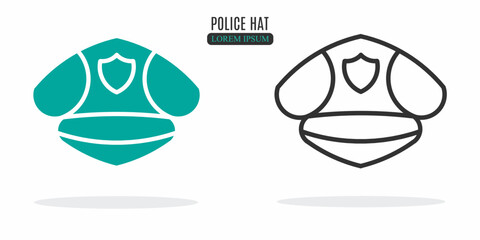 Illustration symbol. Police hat abstract illustration design. Stock vector icon.