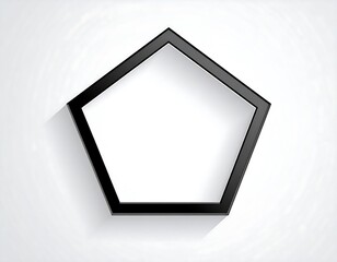 Black pentagon graphic on light background