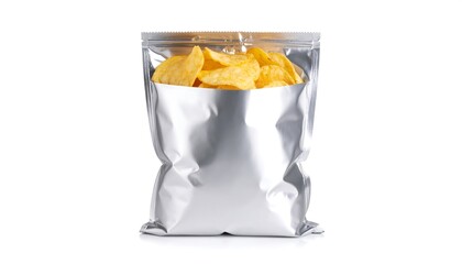 Potato chips in a foil packet