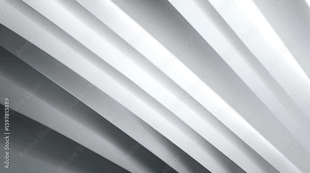 Poster gray and white diagonal abstract pattern with straight lines and shadow gradients