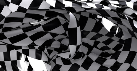 High-resolution image of a black and white checkered flag, perfect for backgrounds and designs.