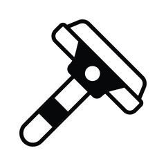 Sleek glyph style icon of angled cleaning wiper