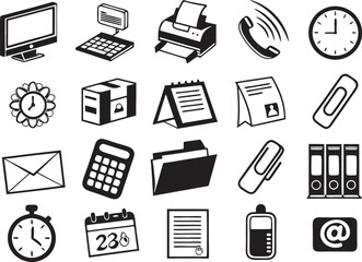Business and office icon vector set