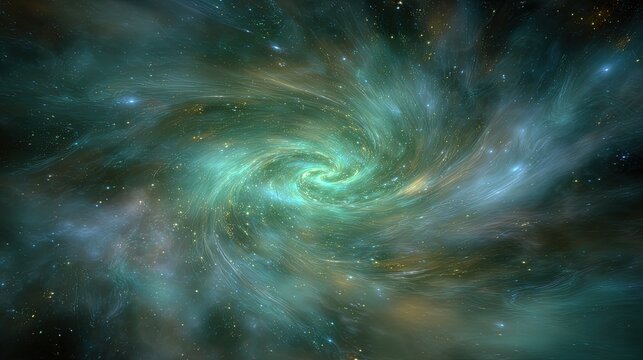 Colorful Spiral Galaxy In Deep Space