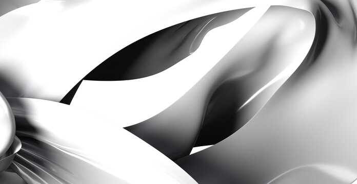 High-resolution image of abstract grayscale flowing shapes, perfect for modern designs.