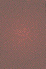 Naklejka premium Vertical format vector turing pattern in abstract psychedelic style red green abstract background. Vibrant maze of twisting reactive shapes ideal for posters, music covers or digital art projects