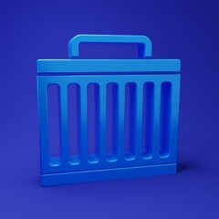 Blue Car radiator cooling system icon isolated on blue background. Minimalism concept. 3D render illustration