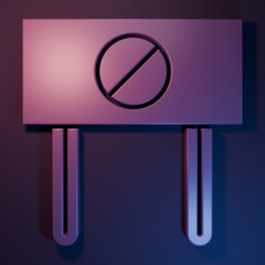Purple Protest icon isolated on purple-blue background. Meeting, protester, picket, speech, banner,...