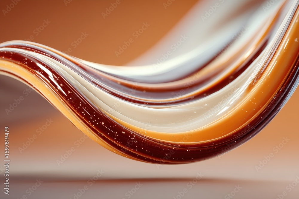 Poster close-up view of abstract colorful swirling lines in motion