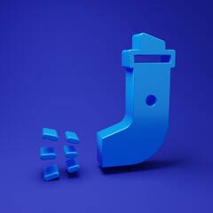 Blue Inhaler icon isolated on blue background. Breather for cough relief, inhalation, allergic...