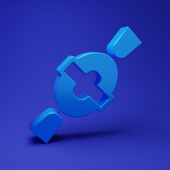 Blue Candy icon isolated on blue background. Happy Halloween party. Minimalism concept. 3D render illustration