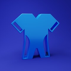 Blue Wetsuit for scuba diving icon isolated on blue background. Diving underwater equipment. Minimalism concept. 3D render illustration