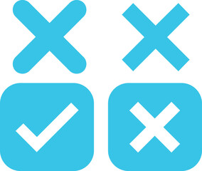 Obraz premium Check tick mark icon set.tick sign accept select confirm correct agree animated. successful symbol, tick mark.Check marks indicate approval. X marks indicate rejection. Simple symbols for yes and no.