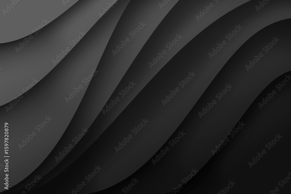 Aufkleber black wavy texture. elegant abstract wave background with smooth curves. abstract background