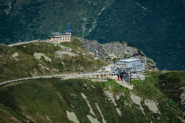 meteorological station and cable car at the top of Kasprowy Wierch