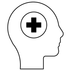 Obraz premium Mental Health Icon, Mind Care, Brain Calm, Mental Support, Inner Strength, Headspace, Thought Balance, Mind Reset, Peace Within, Emotional Health, Mental Focus, Clarity, Self-Awareness, Mind Shield