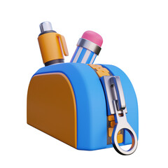 pencil and pen case for school illustration