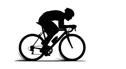 Fototapeta premium Cyclist Leaning on Road Bike - Vector Racing and Speed Icon
