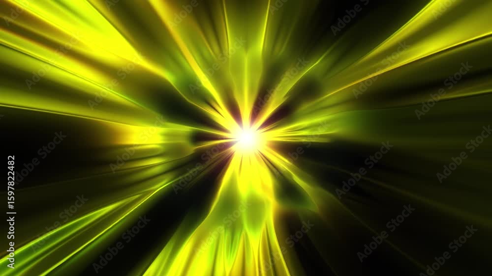 Aufkleber in the center, there is a bright, glowing source from which rays extend in yellow and green hues. th
