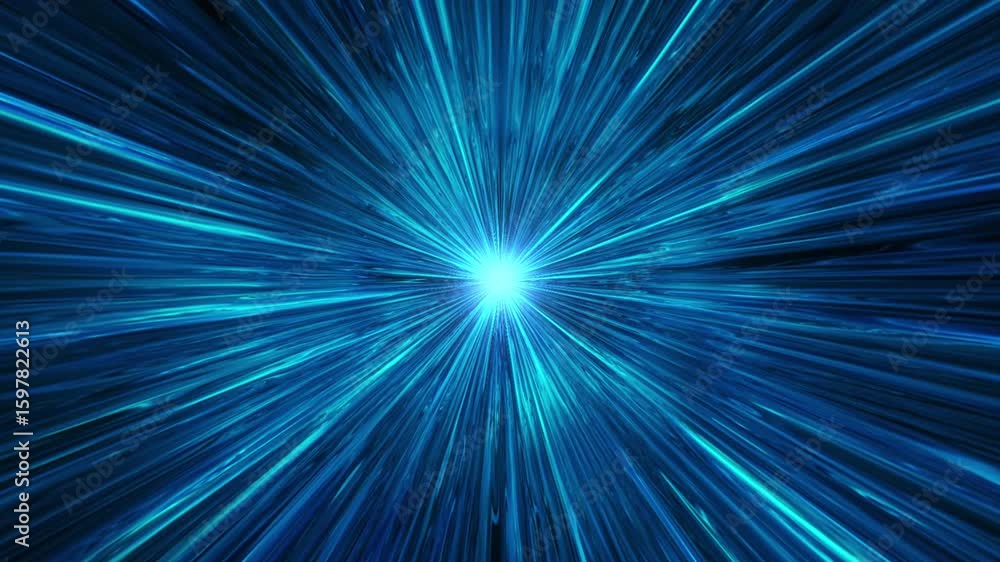 Poster abstract animation of blue and light blue rays that radiate from the center. the colors blend smooth