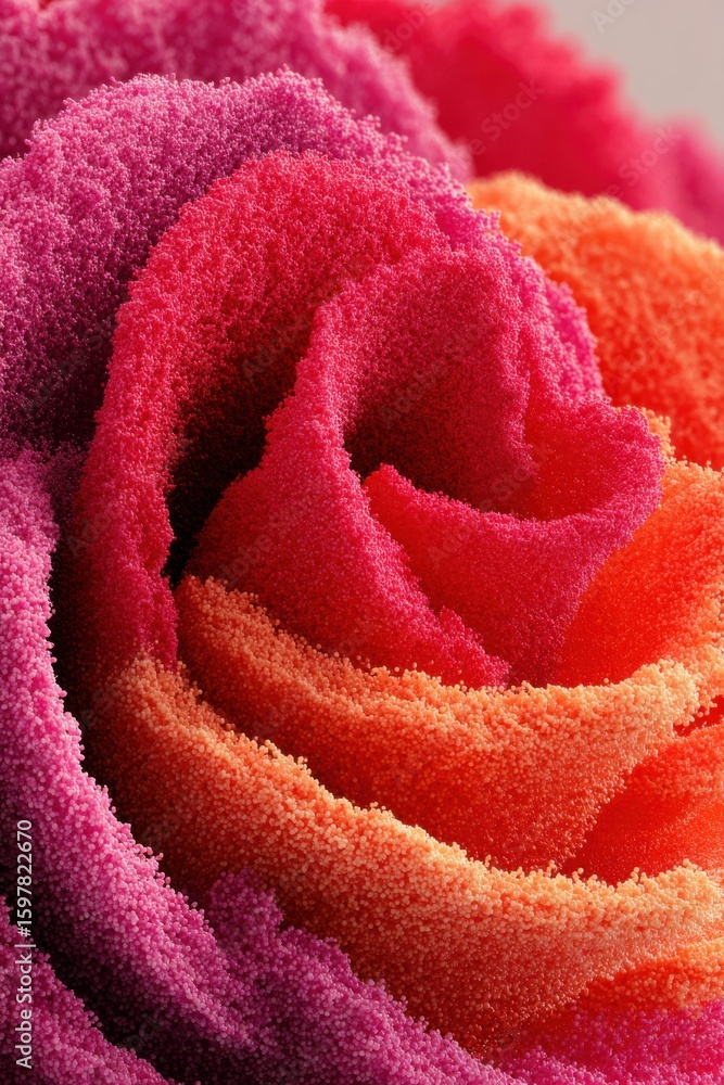 Poster close-up of colorful sand particles creating a stunning gradient pattern