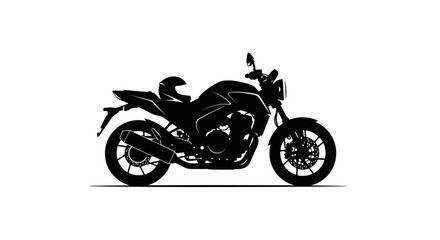 Obraz premium Motorcycle Silhouette with Helmet on Seat