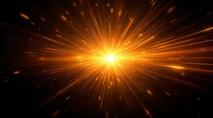 A radiant burst of golden light explodes outward, creating a dynamic and energetic abstract background