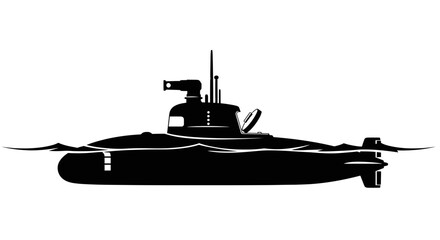 Fototapeta premium Submarine Surfacing Silhouette