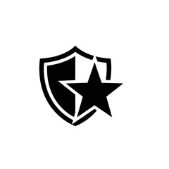 Unified Shield and Star Symbol Silhouette